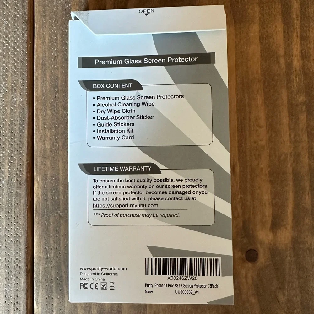 Set of 2 glass screen protectors for iPhone 11 Pro